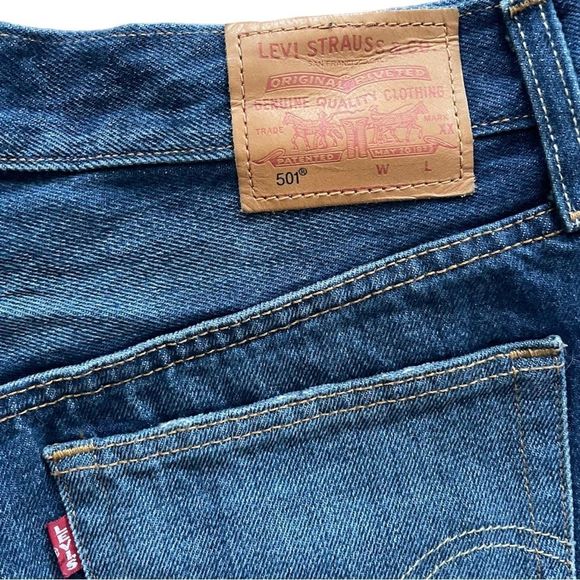 Levi's Premium 501 High Rise Jean Shorts Silver Lake Distressed Sz 28 NWT - Picture 10 of 15